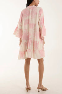 Pink Tree Print Linen Dress