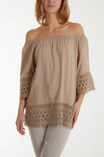 Bardot Embroidered Hem Top