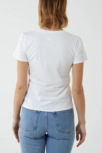Cute White Embroidered Top