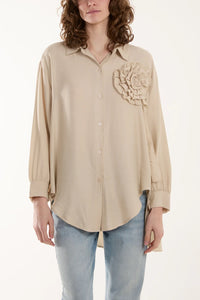 Ruffle Beige Shirt