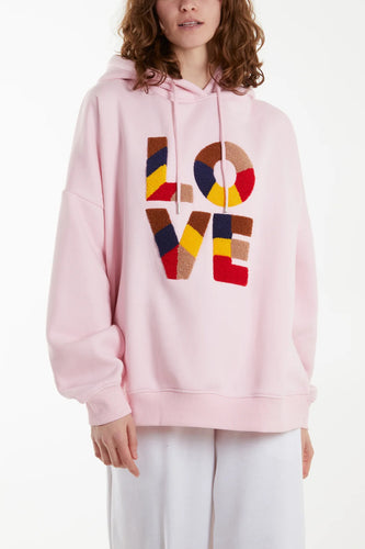 Pink Oversized ‘Love’ Hoodie