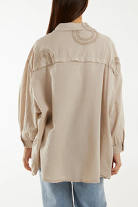 Cotton Beige Double Circle Shirt