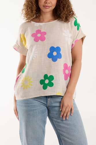 Linen Floral Tee