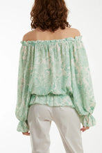 Floral Pattern Bardot Top