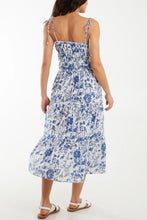Blue Print Cotton Smock Dress