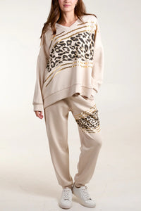 Leopard Print Tracksuit Set