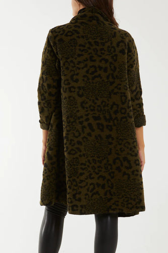 Animal Print Waterfall Coat