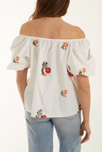 Floral Embroidered Bardot Top