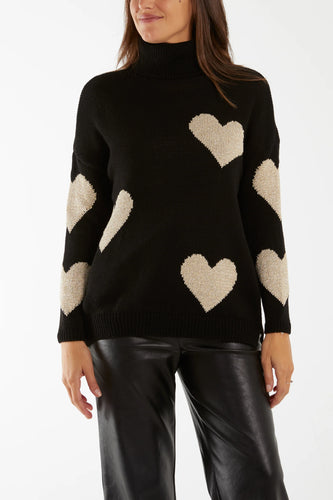 Black Love Heart Jumper