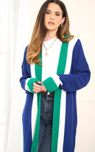 Colour Block Cardigan Blue/White