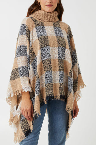Checked Poncho