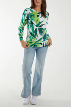 Luxury Green Leaf Pattern Jumper