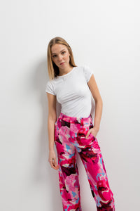 Fuchsia Pink Floral Trousers