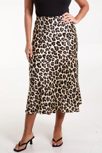 Leopard Print Midi Skirt