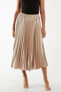 Gold Pleated Skirt