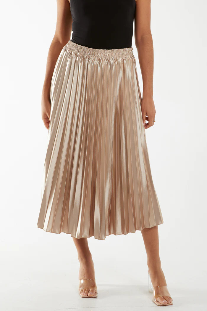 Gold Pleated Skirt