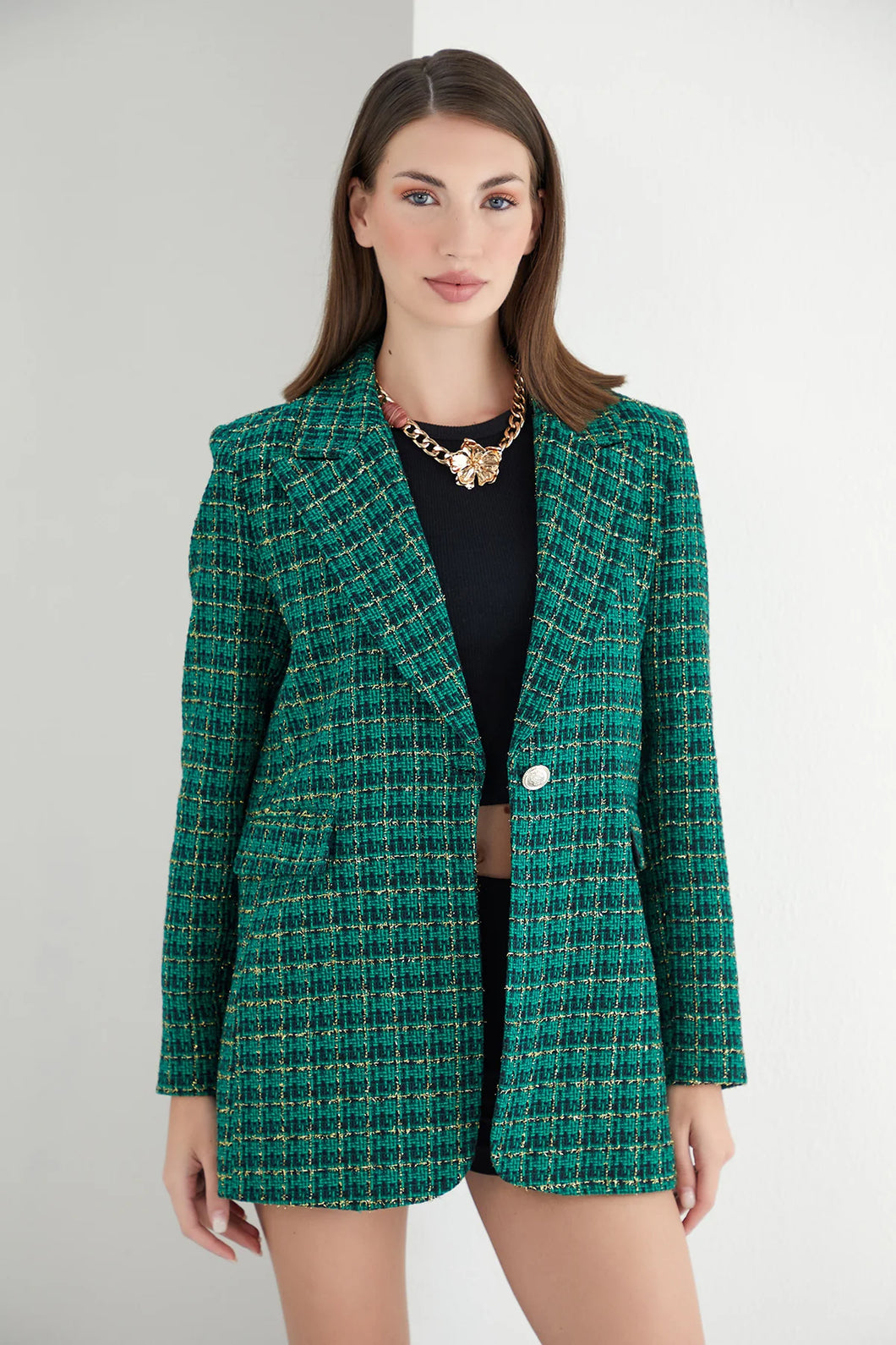 Green Tweed Blazer