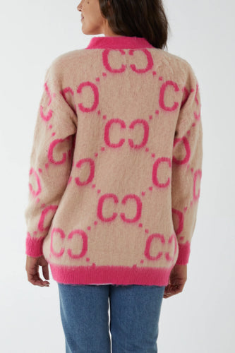Pink Cardigan with Pockets