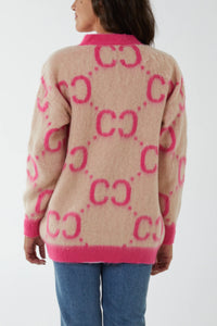 Pink Cardigan with Pockets
