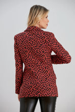 Animal Print Red Blazer